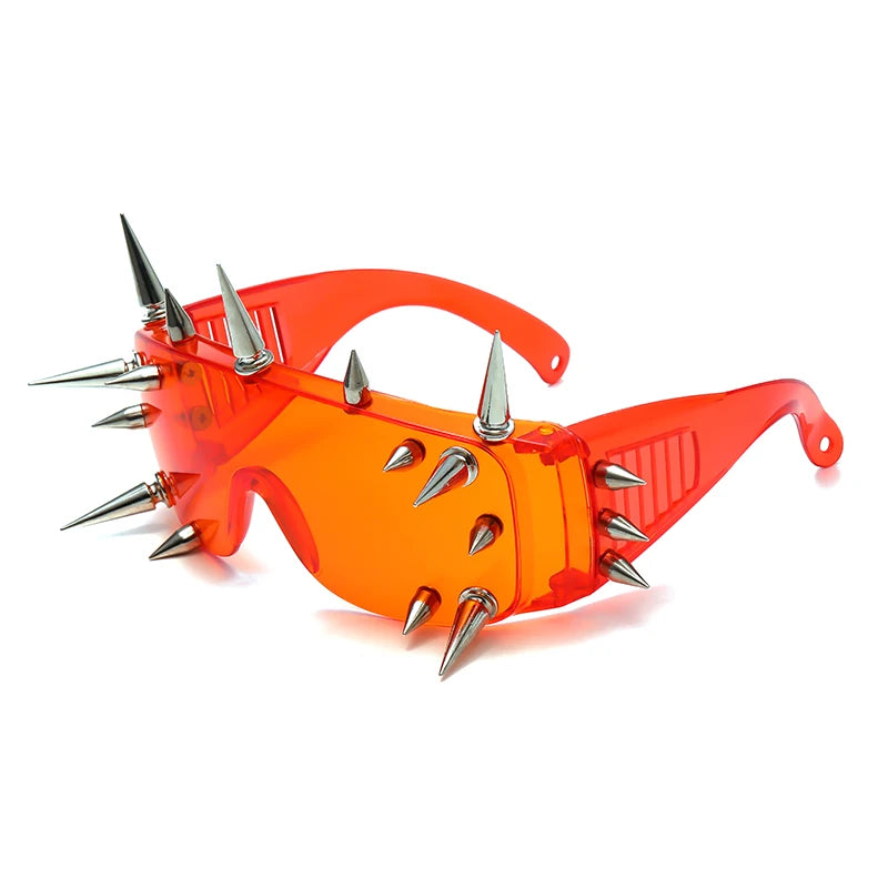 Steampunk Cyberpunk Spike Rivet Goggles – Unisex Punk Rock UV400 Sunglasses