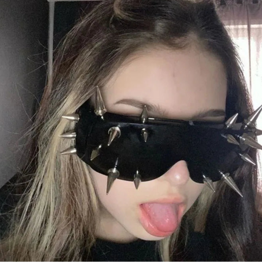 Steampunk Cyberpunk Spike Rivet Goggles – Unisex Punk Rock UV400 Sunglasses