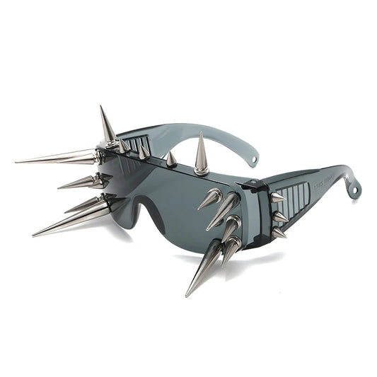 Steampunk Cyberpunk Spike Rivet Goggles – Unisex Punk Rock UV400 Sunglasses